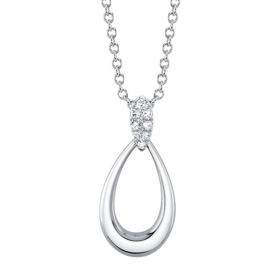 Shy Creation 14K White Gold Petite Diamond Necklace SC22009344
