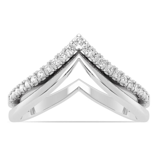 14K White Gold Diamond "V" Ring 78236D-4W-1/5