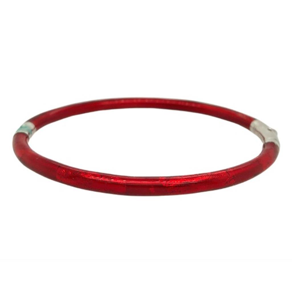 Soho Sterling Silver Red Foliage Bangle AB121XSGOG