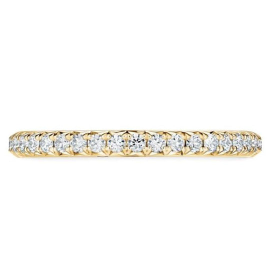 Hearts On Fire 18K Yellow Gold Vela French Pave Diamond Band UU26428Y50