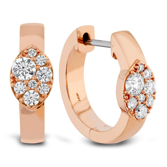 Hearts on Fire 18K Rose Gold Tessa Diamond Huggie Earrings HFETESNH00348R