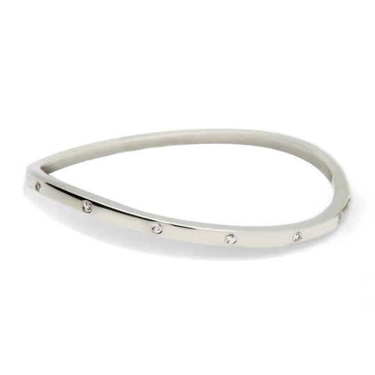Joryel Vera Sterling Silver White Sapphire Bangle B1326