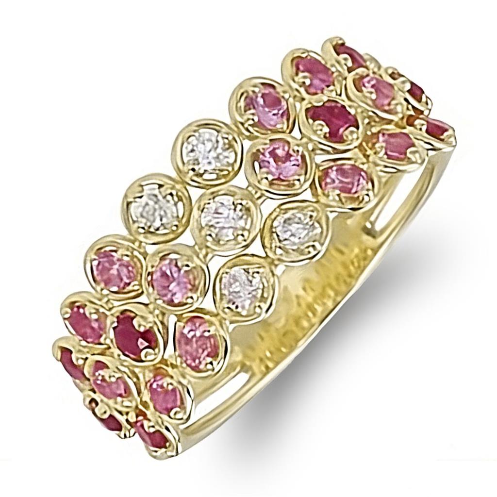 14K Yellow Ombre Pink Sapphire Diamond Ring R24480RSAB