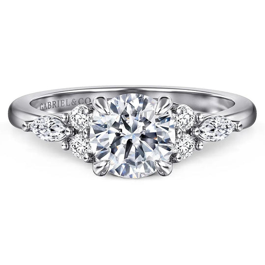 Gabriel & Co 14K White Gold Contemporary Diamond Cluster Engagement Ring ER16125R4W44JJ