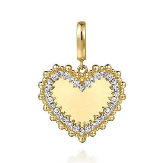 Gabriel & Co 14K Yellow Gold Bujukan Diamond Heart Medallion PT7578Y45JJ