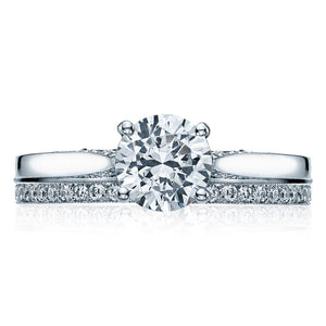 Tacori 18K White Gold Dantela Solitaire Engagement Ring 2638 RD 6 W