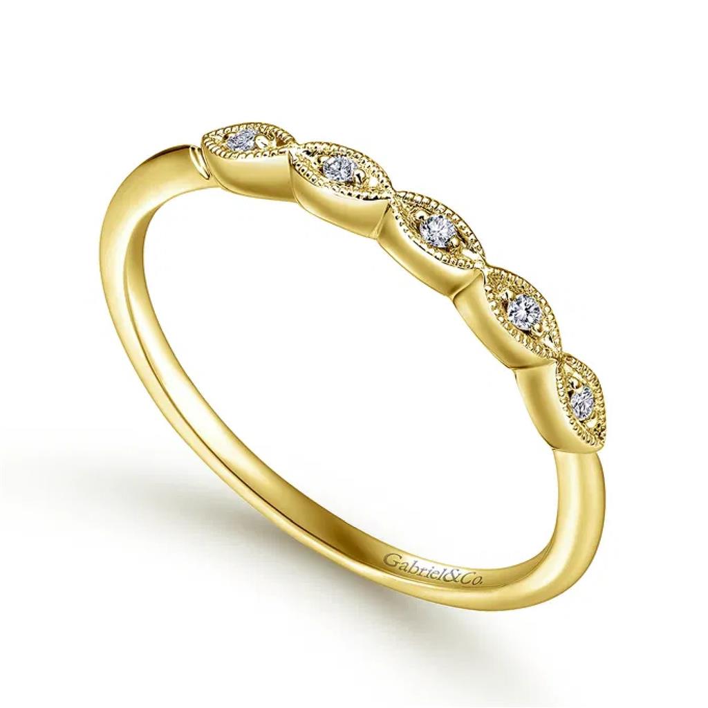 Gabriel & Co 14K Yellow Gold Milgrain Diamond Band WB11747R8Y44JJ