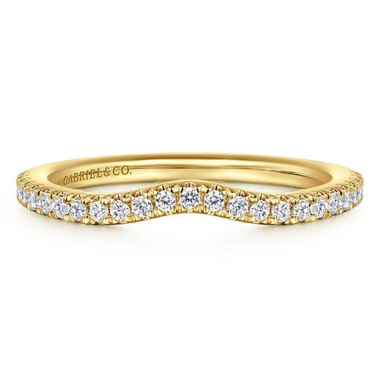 Gabriel & Co 14K Yellow Gold Curved Diamond Band WB16129R8Y44JJ