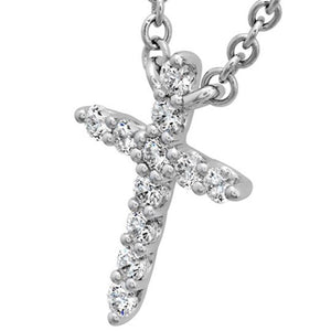 Hearts on Fire 18K White Gold Small Diamond Cross Necklace HFPSIGCR00118W