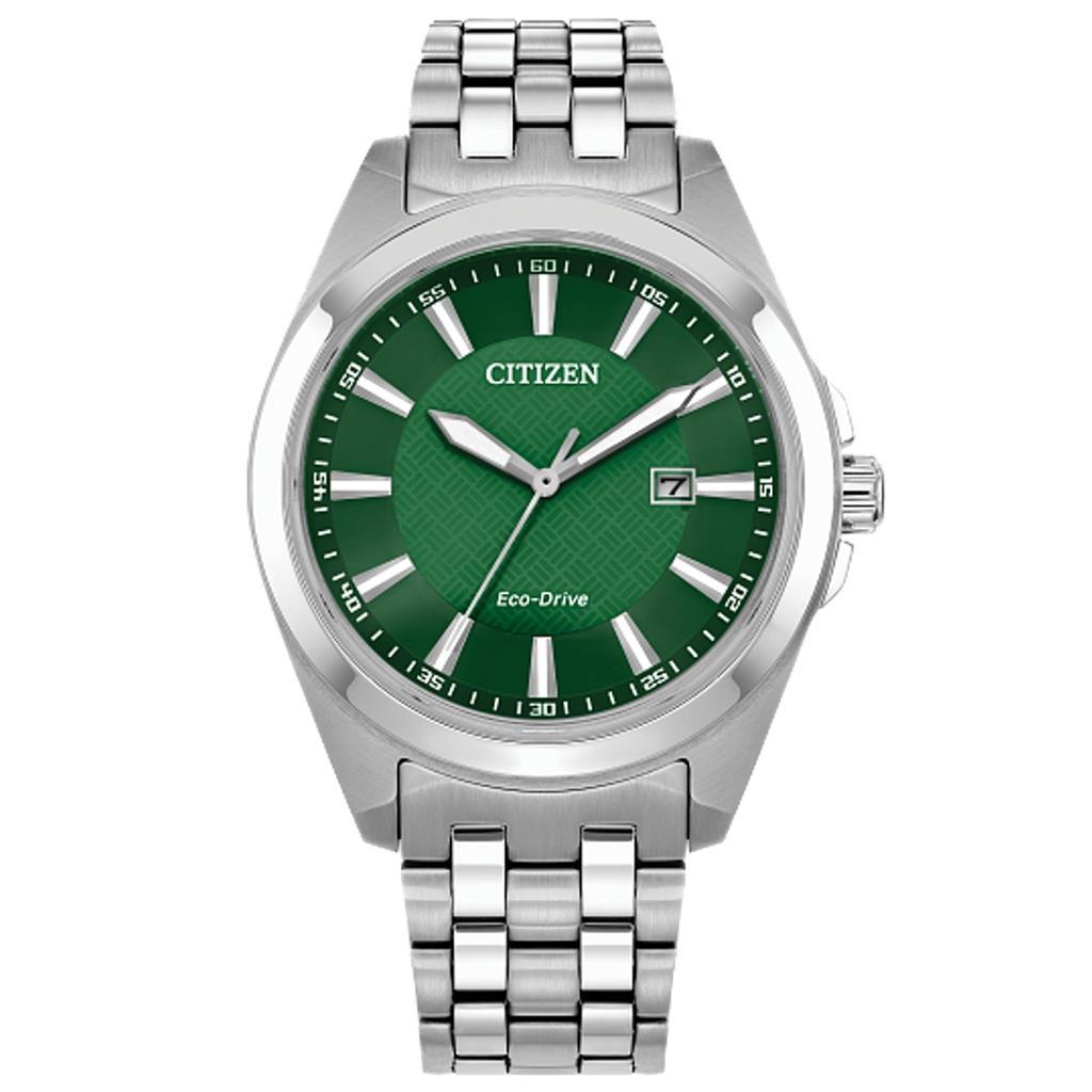 Citizen Gents Stainless Steel Peyten Eco Drive Green Face Watch BM7530-50X