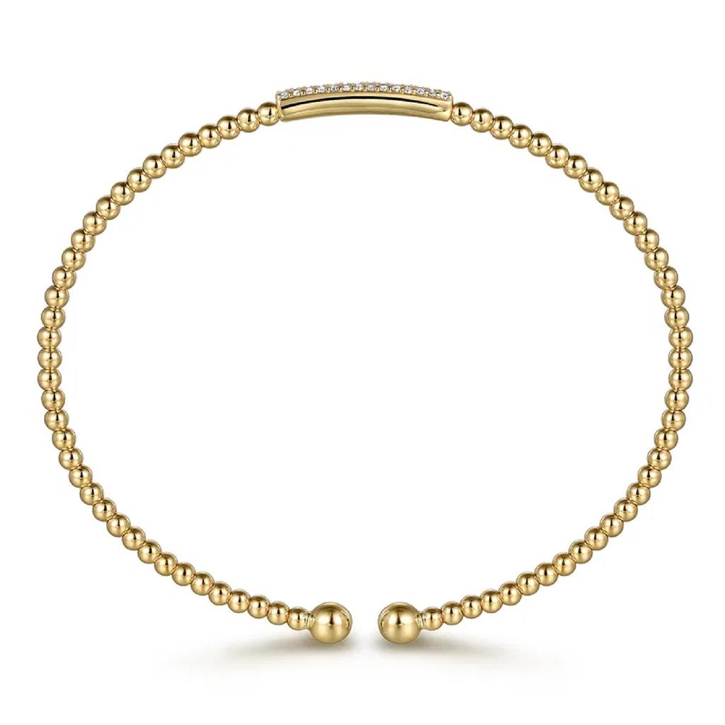 Gabriel & Co 14K Yellow Gold Bujukan Diamond Bar Bangle BG4119-62Y45JJ