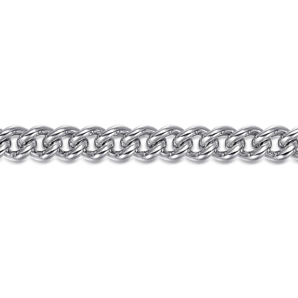 Gabriel & Co Men's Sterling Silver Classic Solid Link Chain Bracelet TBM2074SVJJJ