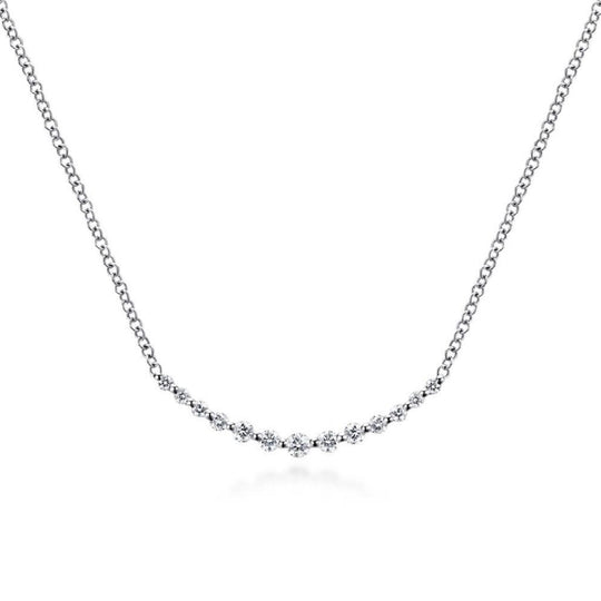 Gabriel & Co 14K White Gold Diamond Station Necklace NK4942W45JJ
