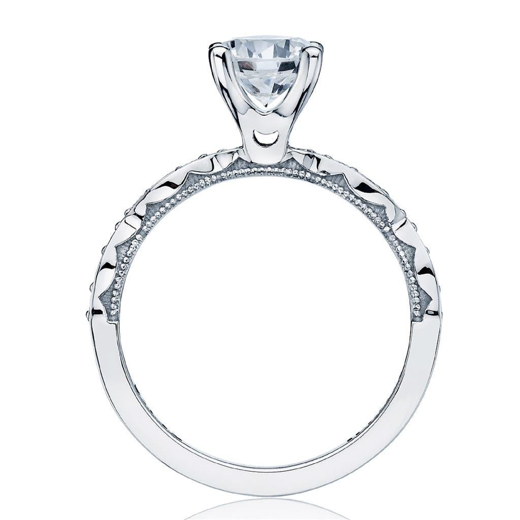 Tacori 18K White Gold Sculpted Crescent Engagement Ring 46-2 RD 6.5 W
