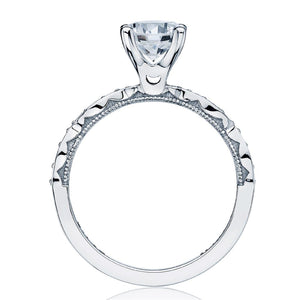 Tacori 18K White Gold Sculpted Crescent Engagement Ring 46-2 RD 6.5 W