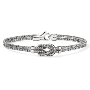 John Hardy Sterling Silver Diamond Love Knot Bracelet BUP9007762DIXUM