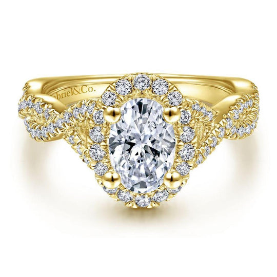 Gabriel & Co 14K Yellow Gold Contemporary Twisted Engagement Ring ER14295Y44JJ