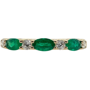 Uneek 14K Yellow Alternating Emerald and Diamond Band RB4001EM