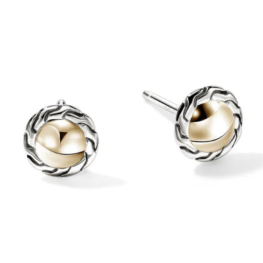 John Hardy 14K Yellow Gold And Sterling Silver Essential Stud Earrings EZZ98702