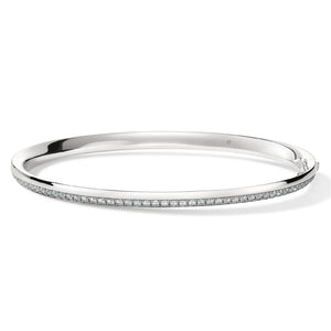 Hearts on Fire 18K White Gold Barre Pave Diamond Bangle UU28368W