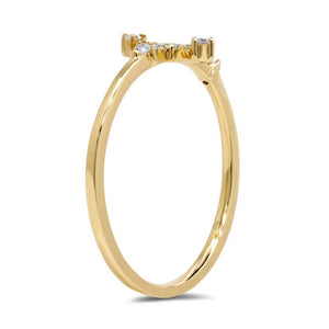 Shy Creation 14K Yellow Gold Diamond Cross Ring SC55008655