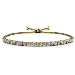 14K Yellow Gold 1ctw Adjustable Bolo Tennis Bracelet SB845-12182