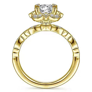 Gabriel 14KY Vintage Inspired Fancy Diamond Halo Engagement Ring ER15231R4Y44JJ