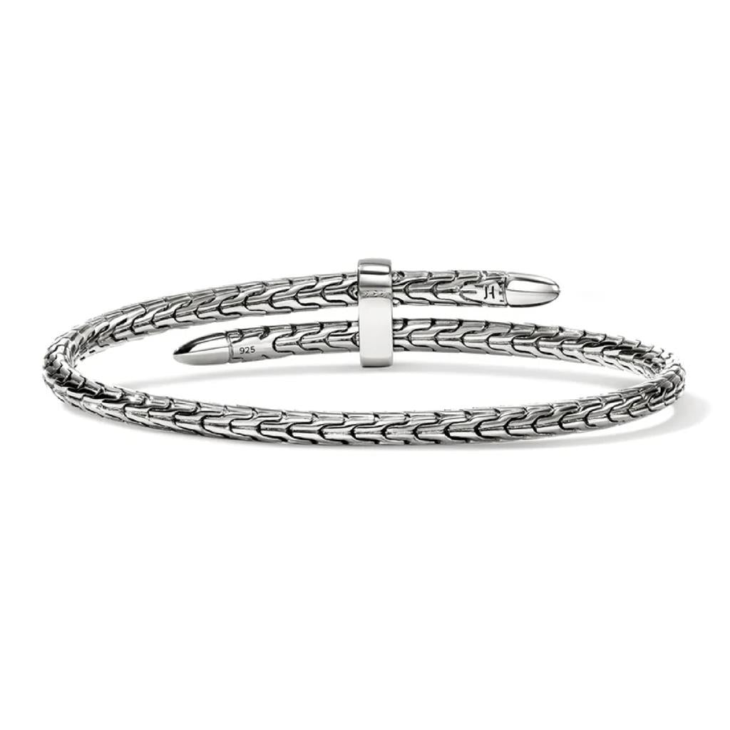 John Hardy Sterling Silver Blue Sapphire Slim Spear Flex Cuff CBS987874BSPXM