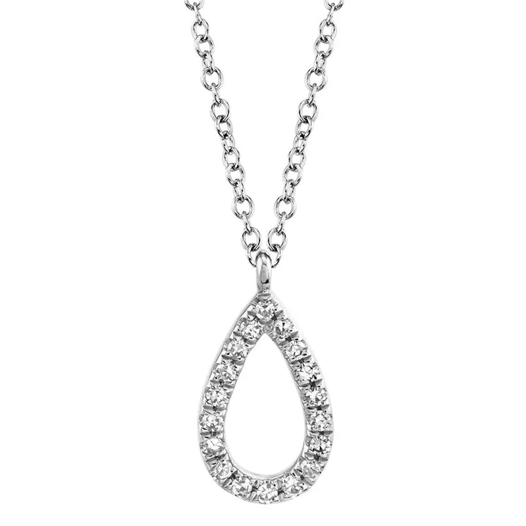 Shy 14KW Teardrop Diamond Necklace SC55010067