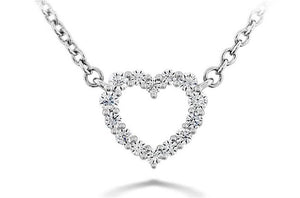 Hearts on Fire 18K White Gold Small Diamond Heart Necklace HFPSIGH00118W