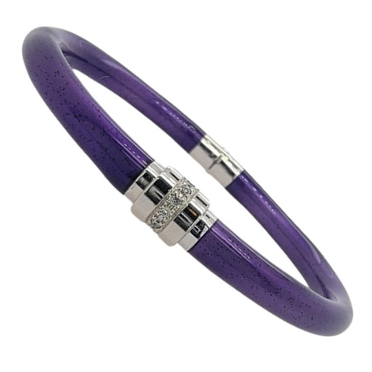 Soho Sterling Silver Violet Enamel Diamond Accented Bangle AB939SDLVIOLETA