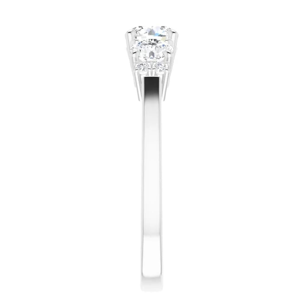 14KW 3 Stone Diamond Accented Engagement Ring 71853C