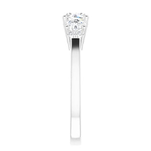 14KW 3 Stone Diamond Accented Engagement Ring 71853C