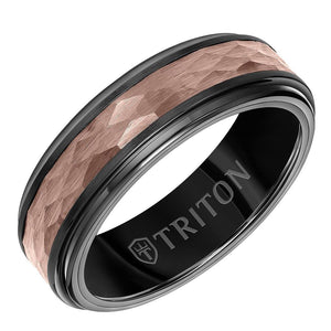 Black & Brown Tungsten Hammered Band 11-6162BBRC7-G.00