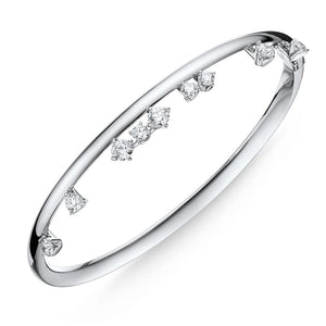 Hearts on Fire 18K White Gold Barre Floating Diamond Bangle UU2834W