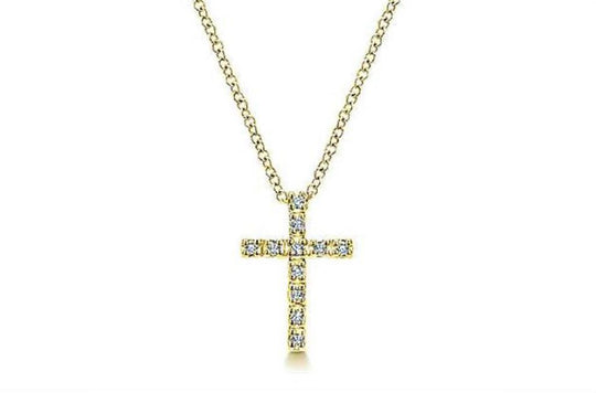 Gabriel & Co 14K Yellow Gold Diamond Cross Necklace NK2658Y45JJ