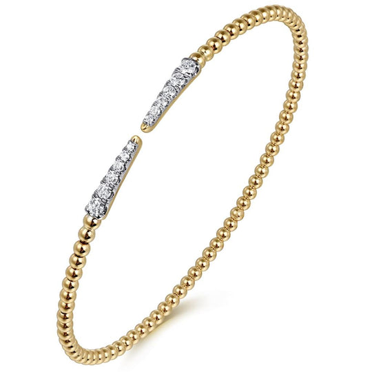Gabriel & Co 14K Yellow Gold Bujukan Diamond Spears Split Bangle BG4216-62Y45JJ