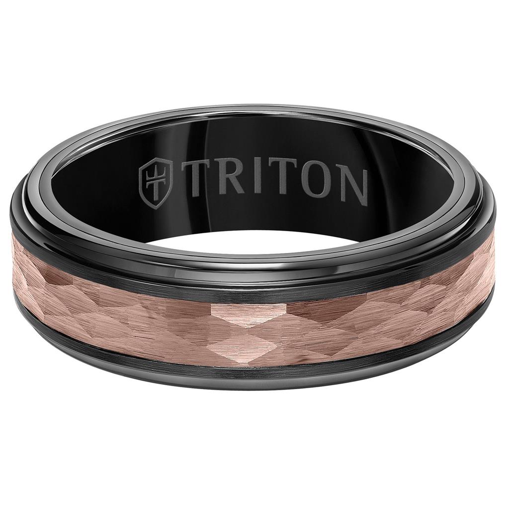 Black & Brown Tungsten Hammered Band 11-6162BBRC7-G.00