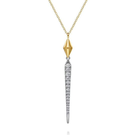 Gabriel & Co 14K Two-Tone Diamond Spear Drop Necklace NK8045M45JJ
