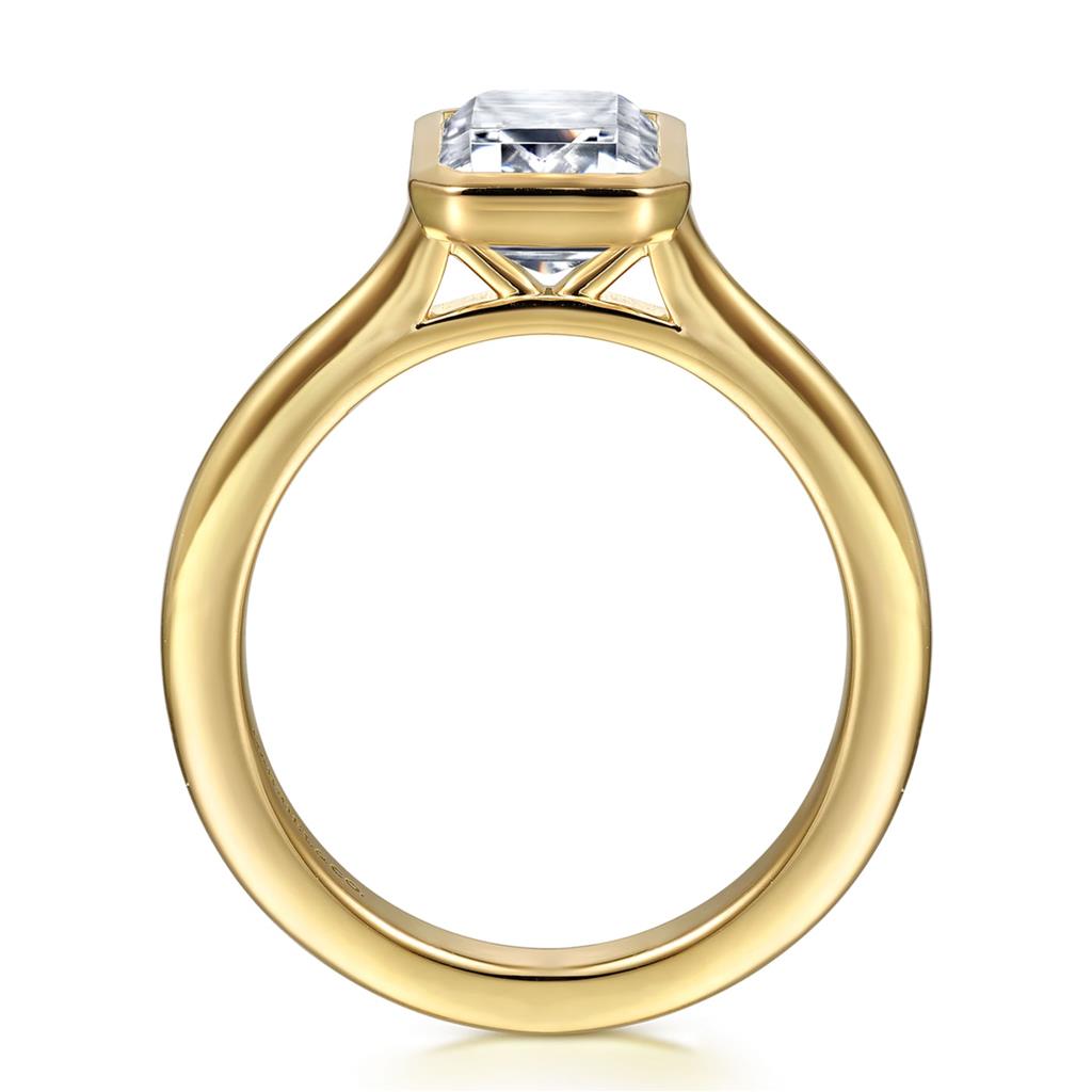 Gabriel & Co 14K Yellow Gold Bezel Set Solitaire Engagement Ring ER16728E10Y4JJJ