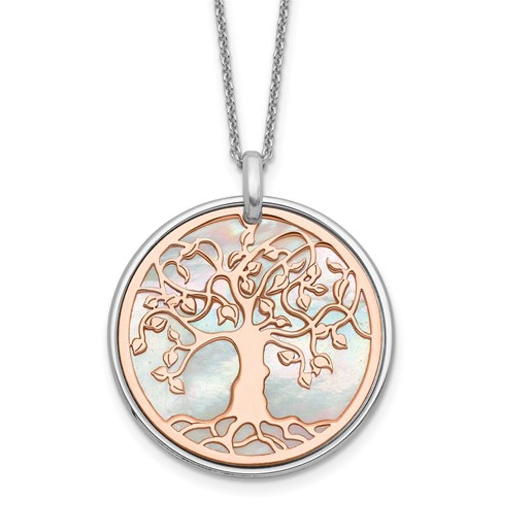 Sterling Silver Tree of Life Pendant Necklace QLF998-17.5