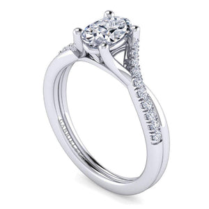 Gabriel & Co 14K White Gold Contemporary Twisted Diamond Engagement Ring ER11794O3W44JJ