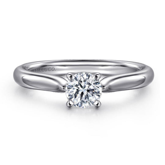 Gabriel & Co 14K White Gold Classic Solitaire Cathedral Ring ER6684W4JJJ50