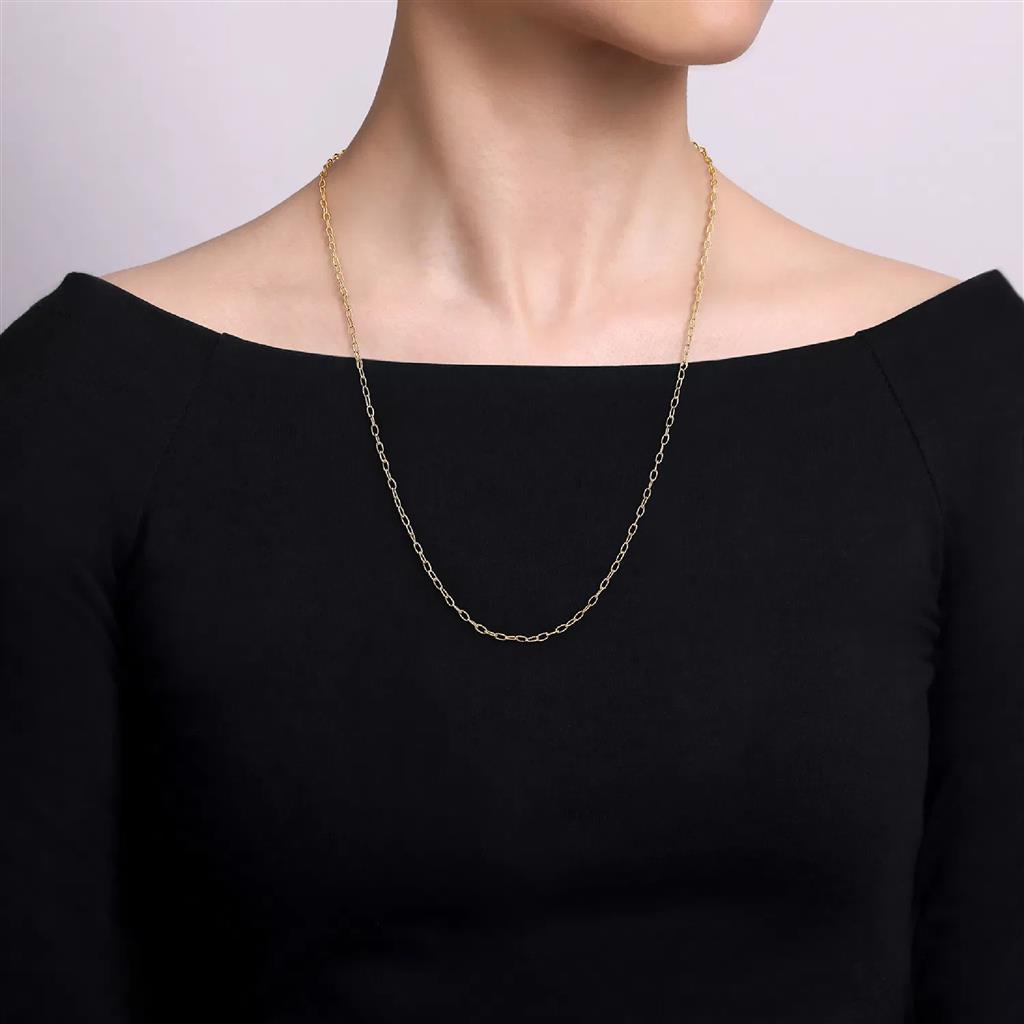 Gabriel & Co 14K Yellow Gold Twisted Rope Link Chain Necklace NK7129-24Y4JJJ
