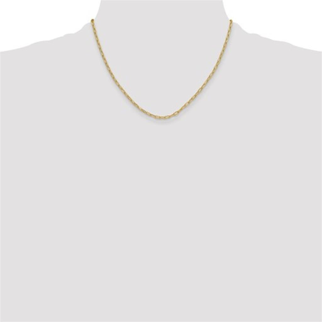 14K Yellow Gold Diamond Cut Paperclip Necklace 7276-18
