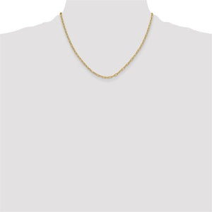 14K Yellow Gold Diamond Cut Paperclip Necklace 7276-18