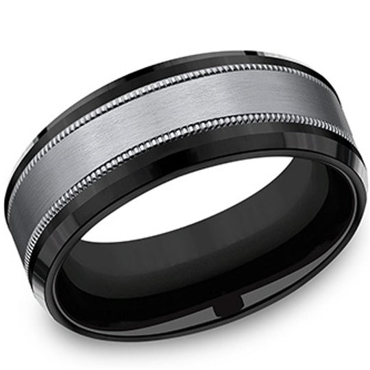 Benchmark Black Titanium and Tantalum Center Wedding Band CF108013SBKTGTA10