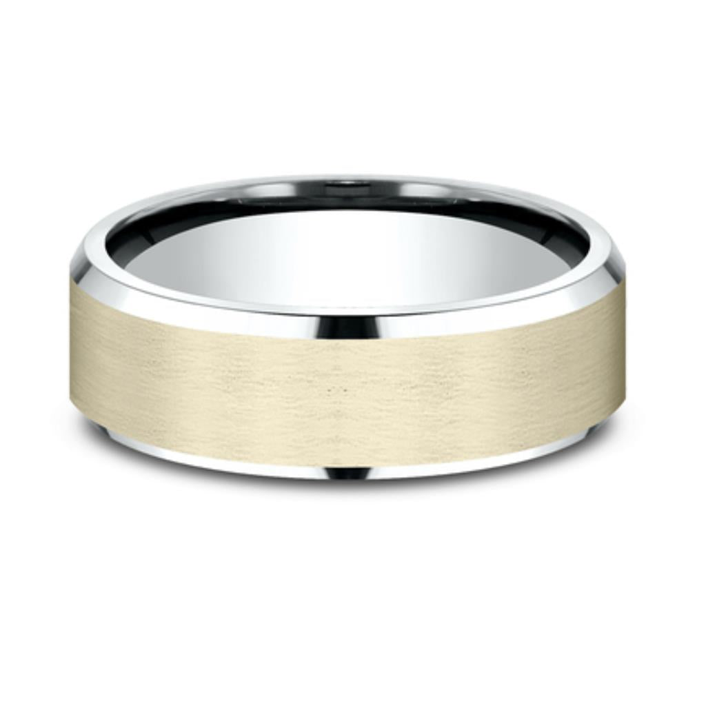 Benchmark 14KWY Bevel Edge Satin Center Band LCF20701014KWY10