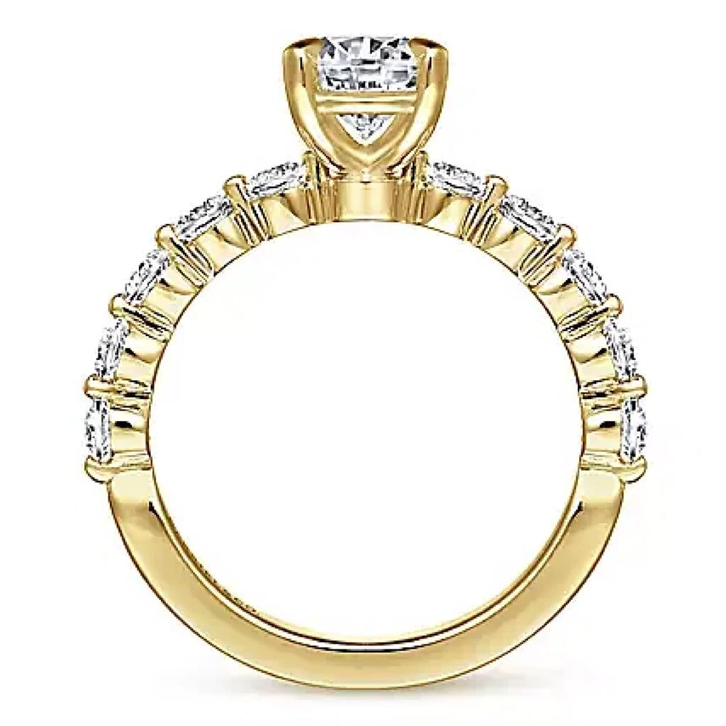 Gabriel & Co 14K Yellow Gold Diamond Station Engagement Ring ER16130R4Y44JJ