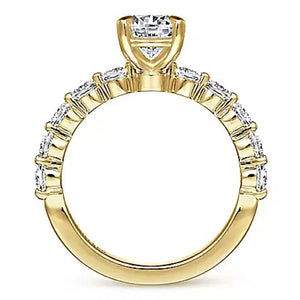 Gabriel & Co 14K Yellow Gold Diamond Station Engagement Ring ER16130R4Y44JJ